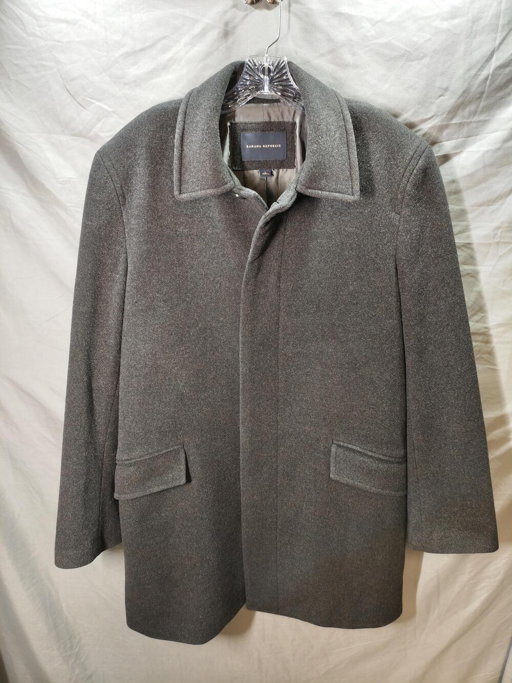 Banana Republic Coat Mens Large Wool Blend Overcoat Classic Dress Formal
